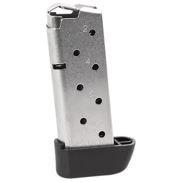 Kimber 1200845A Micro 9 w/ Extended Base Pad 7rd 9mm Silver Stainless Steel Magazine Kimber 1200845A Micro 9 w/ Extended Base Pad 7rd 9mm Silver Stainless Steel Magazine