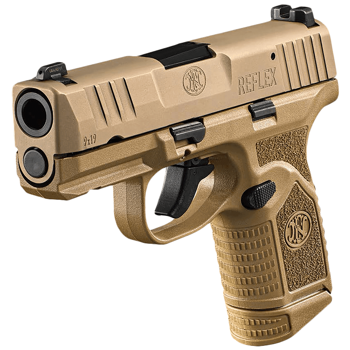 FN 66101421 Reflex 9mm Luger 10+1 3.30" Micro-Compact Frame Flat Dark Earth PVD Serrated Steel Slide w/Picatinny Rail Stippled Grip Ambidextrous FN 66101421 Reflex 9mm Luger 10+1 3.30" Micro-Compact Frame Flat Dark Earth PVD Serrated Steel Slide w/Picatinny Rail Stippled Grip Ambidextrous