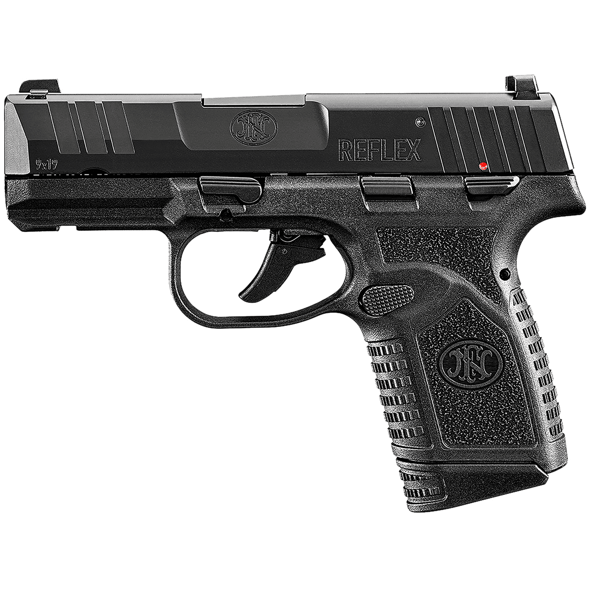 FN 66101420 Reflex 9mm Luger 10+1 3.30" Micro-Compact Frame Black PVD Serrated Steel Slide w/Picatinny Rail Stippled Grip Ambidextrous FN 66101420 Reflex 9mm Luger 10+1 3.30" Micro-Compact Frame Black PVD Serrated Steel Slide w/Picatinny Rail Stippled Grip Ambidextrous
