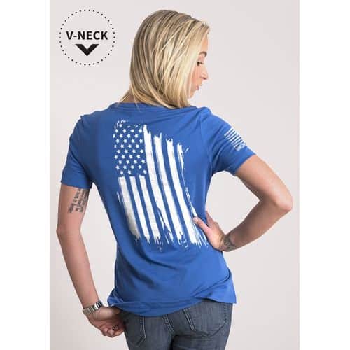 9 Line Women's Relaxed Fit V-Neck T-Shirt - America - Royal 9 Line Women's Relaxed Fit V-Neck T-Shirt - America - Royal