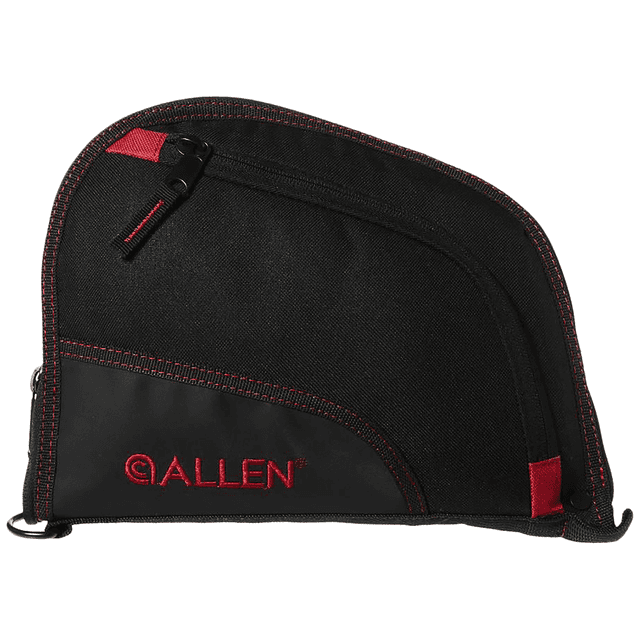 Allen 7738 Auto-Fit Handgun Case Black Endura w/Red Trim, Foam Padding, Knit Lining, Mag Sleeve, Storage Pocket & Lockable Zipper 9" L Allen 7738 Auto-Fit Handgun Case Black Endura w/Red Trim, Foam Padding, Knit Lining, Mag Sleeve, Storage Pocket & Lockable Zipper 9" L