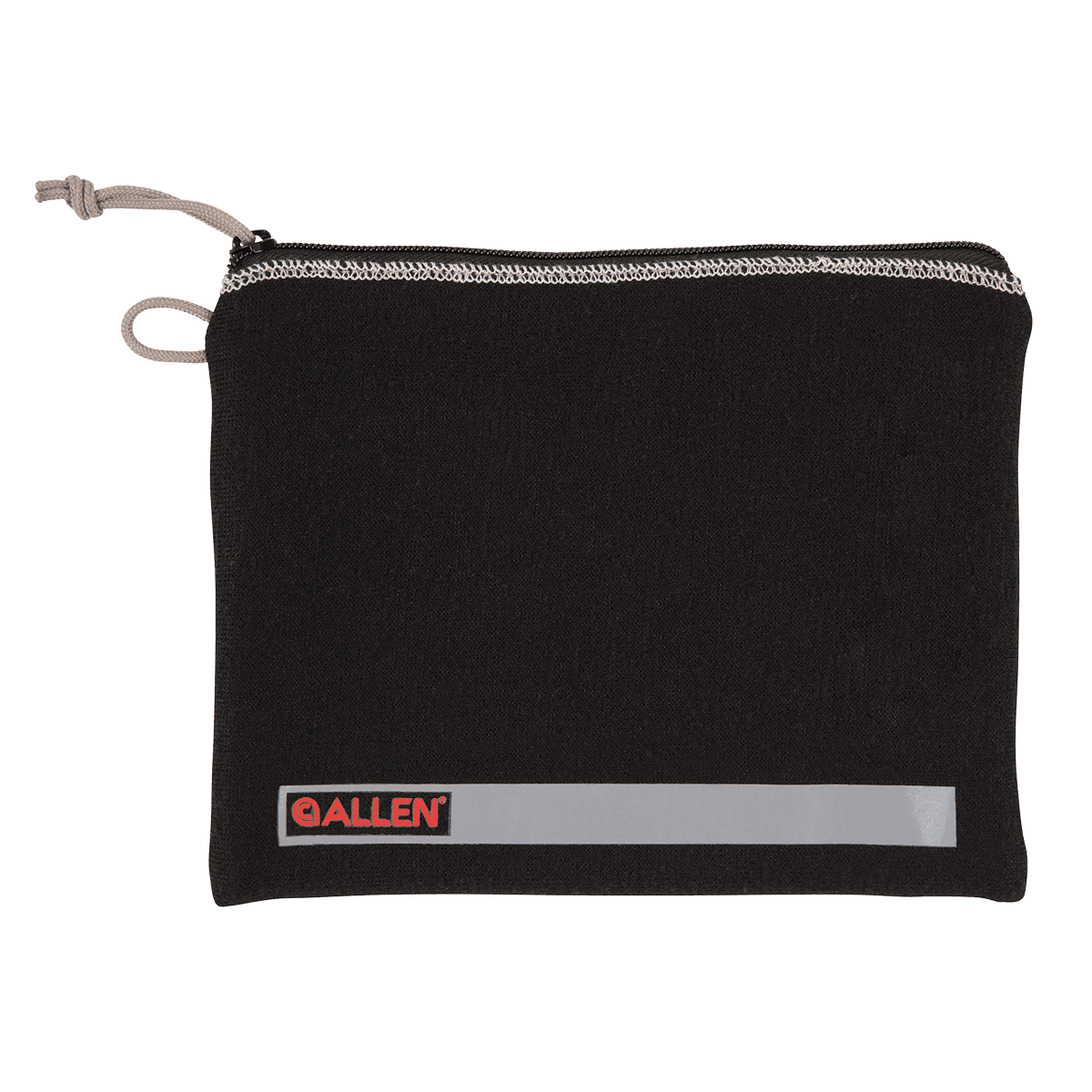 Allen 3628 Pistol Pouch Black Polyester w/Lockable Zippers, ID Label & Fleece Lining Holds Full Size Handgun 7" L x 9" W Interior Dimensions Allen 3628 Pistol Pouch Black Polyester w/Lockable Zippers, ID Label & Fleece Lining Holds Full Size Handgun 7" L x 9" W Interior Dimensions