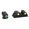 AmeriGlo GL431 Classic Tritium Sight Set for Glock Green Tritium White Outline Front Sight-Yellow Tritium White Outline Rear Sight AmeriGlo GL431 Classic Tritium Sight Set for Glock Green Tritium White Outline Front Sight-Yellow Tritium White Outline Rear Sight