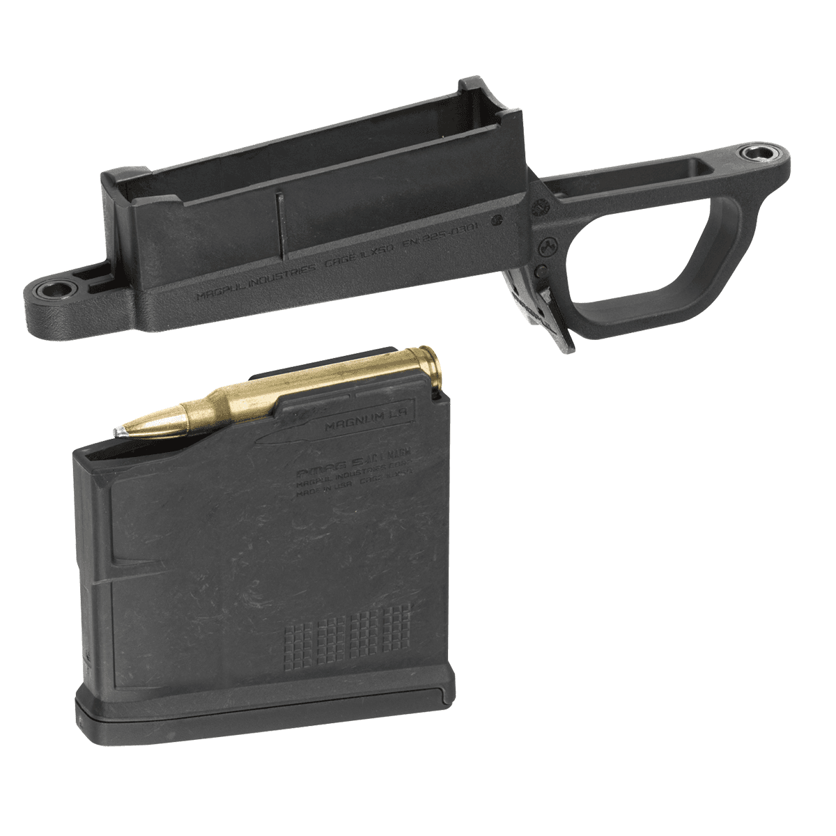 Magpul MAG569BLK Bolt Action Mag Well Hunter 700L Stock Made of Polymer w/ Black Finish Includes PMAG5 AC Magazine Magpul MAG569BLK Bolt Action Mag Well Hunter 700L Stock Made of Polymer w/ Black Finish Includes PMAG5 AC Magazine