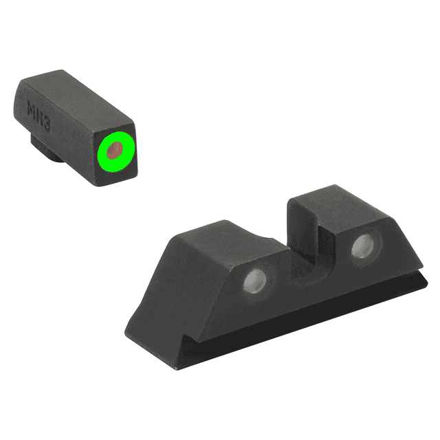 Meprolight USA 402243111 Hyper-Bright Green Tritium Green Outline Front Sight-Green Tritium Black Outline Rear Sight Fits: Glock 17/17L/19/22 Meprolight USA 402243111 Hyper-Bright Green Tritium Green Outline Front Sight-Green Tritium Black Outline Rear Sight Fits: Glock 17/17L/19/22