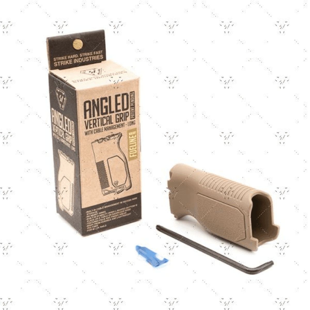 Strike Industries Long Angled Vertical Grip, Flat Dark Earth - ARCMAGRAILLFDE Strike Industries Long Angled Vertical Grip, Flat Dark Earth - ARCMAGRAILLFDE