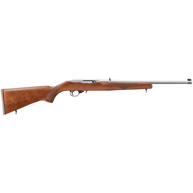 Ruger 31275 10/22 75th Anniversary Sporter 22 LR 10+1 18.50" Satin Stainless Steel Barrel & Receiver, Walnut Fixed Stock, Scope Base Adapter Ruger 31275 10/22 75th Anniversary Sporter 22 LR 10+1 18.50" Satin Stainless Steel Barrel & Receiver, Walnut Fixed Stock, Scope Base Adapter