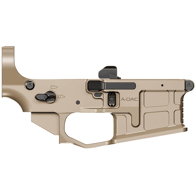 Radian Weapons R0390 A-DAC 15 Lower Receiver FDE, Fully Ambi Controls, Talon 45/90 Safety, Ext. Bolt Catch, Left-Side Mag Release, Right-Side Bolt Release, Enhanced Takedown Pins Radian Weapons R0390 A-DAC 15 Lower Receiver FDE, Fully Ambi Controls, Talon 45/90 Safety, Ext. Bolt Catch, Left-Side Mag Release, Right-Side Bolt Release, Enhanced Takedown Pins