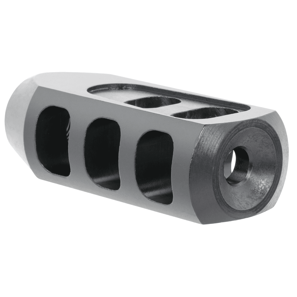 TacFire Tanker Muzzle Brake Black Oxide Steel with 1/2"-28 tpi Threads 2.76" OAL 1.37" Diameter for 5.56x45mm NATO TacFire Tanker Muzzle Brake Black Oxide Steel with 1/2"-28 tpi Threads 2.76" OAL 1.37" Diameter for 5.56x45mm NATO