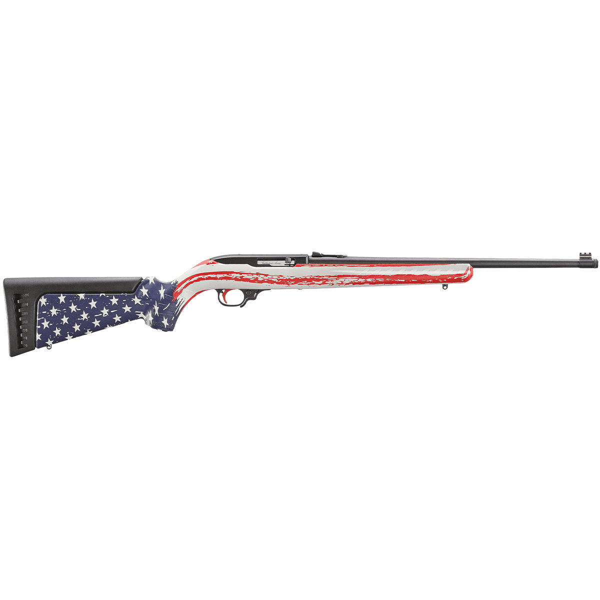 Ruger 31207 10/22 22 LR 10rd 18.50" Satin Black American Flag Camo Synthetic Stock Ruger 31207 10/22 22 LR 10rd 18.50" Satin Black American Flag Camo Synthetic Stock