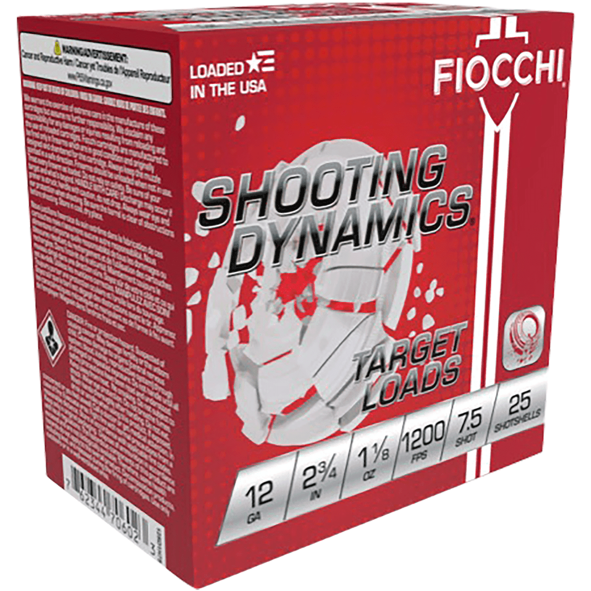 Fiocchi 12SD18H7 Shooting Dynamics Target 12 Gauge 2.75" 1 1/8oz 7.5Shot 25 Per Box Fiocchi 12SD18H7 Shooting Dynamics Target 12 Gauge 2.75" 1 1/8oz 7.5Shot 25 Per Box