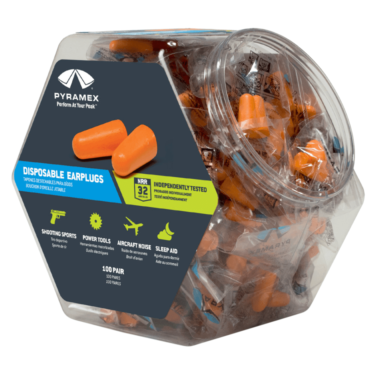 Pyramex PYDP1000BN Disposable Earplugs Foam 32 dB In The Ear Orange Adult 100 Pair Pyramex PYDP1000BN Disposable Earplugs Foam 32 dB In The Ear Orange Adult 100 Pair