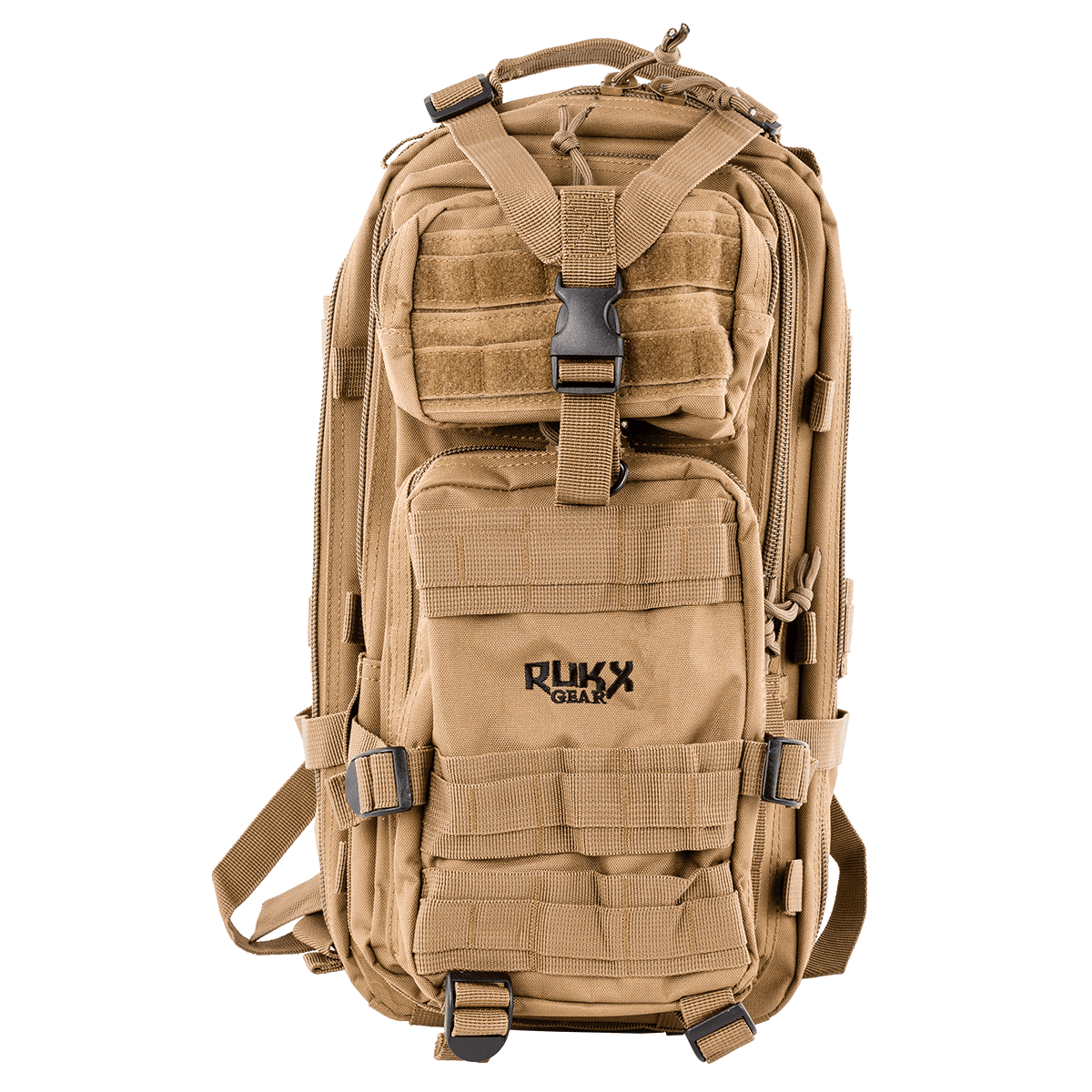 Rukx Gear ATICT1DT Tactical 1 Day Tan 600D Polyester Backpack Rukx Gear ATICT1DT Tactical 1 Day Tan 600D Polyester Backpack