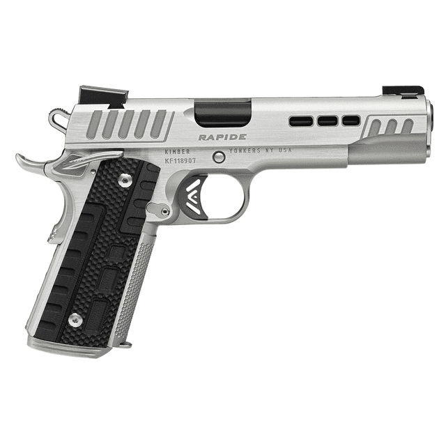 Kimber 3000427 Rapide Frost 45ACP 8+1 5" Silver/KimPro II w/ Brush Polish Stainless Steel Slide G10 Grip Kimber 3000427 Rapide Frost 45ACP 8+1 5" Silver/KimPro II w/ Brush Polish Stainless Steel Slide G10 Grip