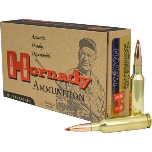 Hornady 81391 Match 6mmCreedmoor 108gr Extremely Low Drag-Match 20 Per Box Hornady 81391 Match 6mmCreedmoor 108gr Extremely Low Drag-Match 20 Per Box