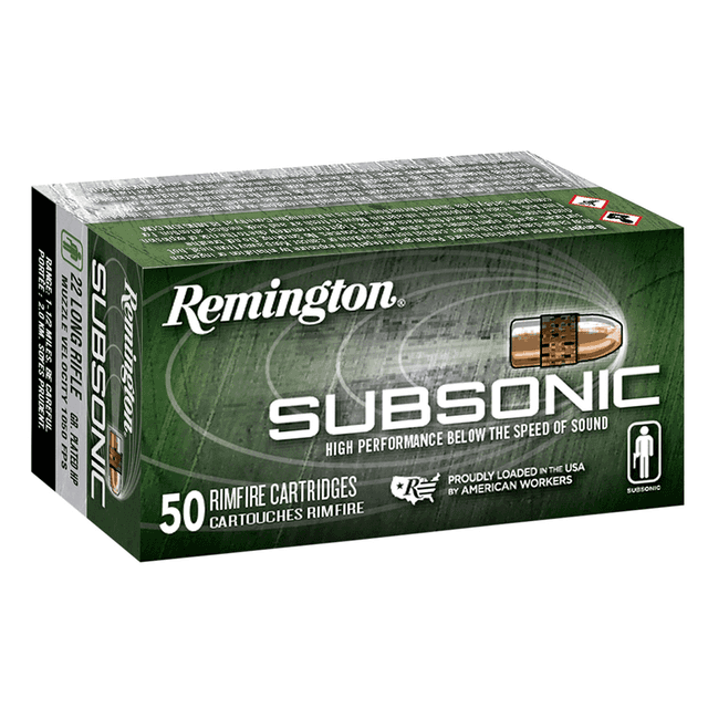 Remington Ammunition 21135 Subsonic Rimfire 22LR 40gr Plated Hollow Point 50 Per Box Remington Ammunition 21135 Subsonic Rimfire 22LR 40gr Plated Hollow Point 50 Per Box