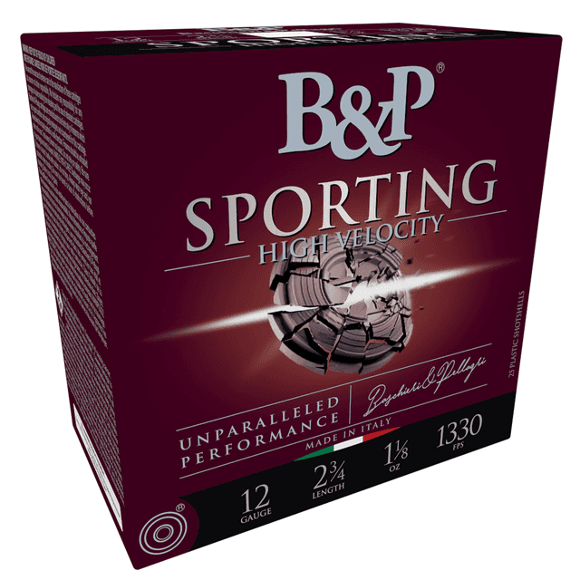 B&P 12B8SCH8 Sporting Clay 12 Gauge 2.75" 1 1/8oz 8Shot 25 Per Box B&P 12B8SCH8 Sporting Clay 12 Gauge 2.75" 1 1/8oz 8Shot 25 Per Box