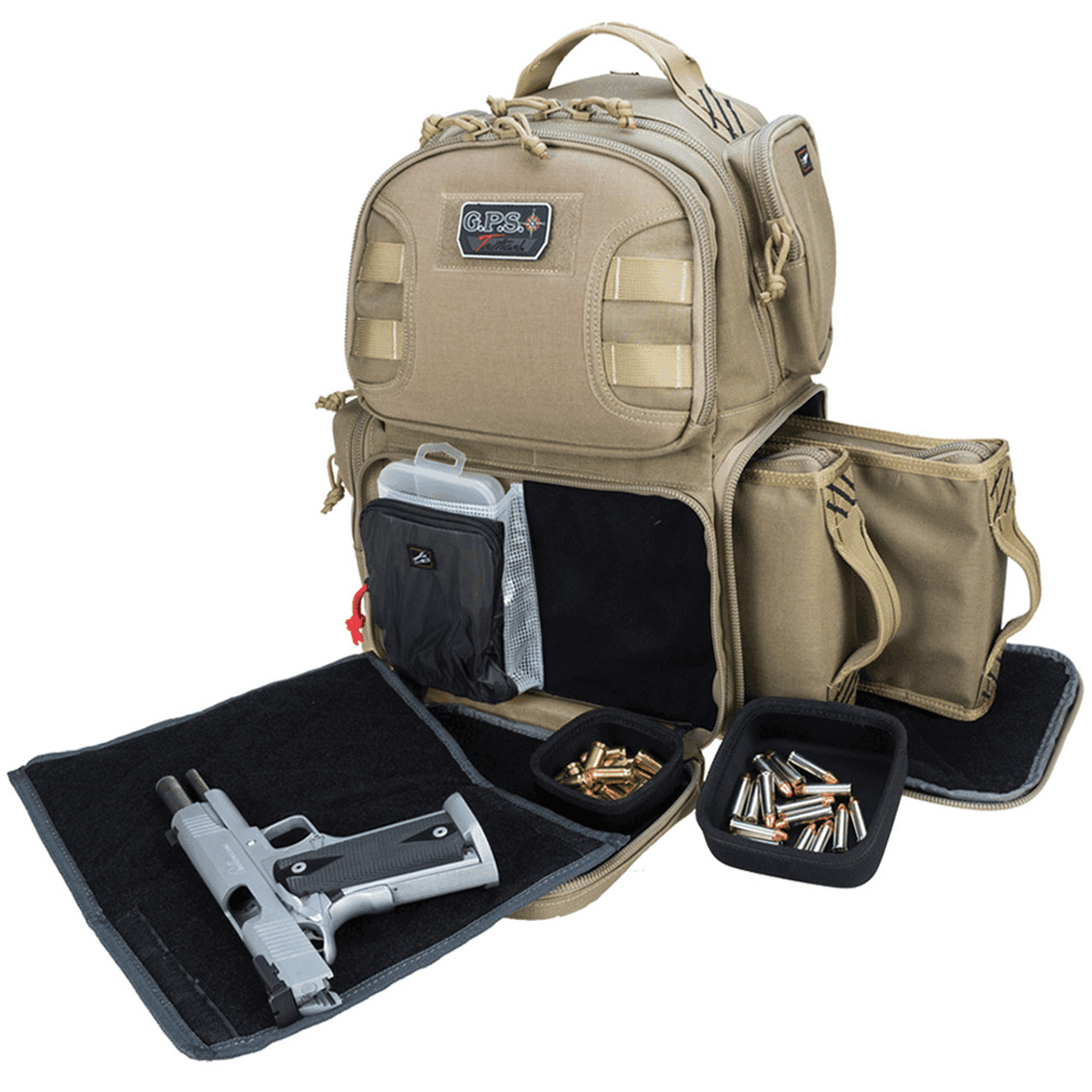 GPS Bags T1610BPT Tactical Backpack Tan 1000D Polyester 2 Handguns GPS Bags T1610BPT Tactical Backpack Tan 1000D Polyester 2 Handguns