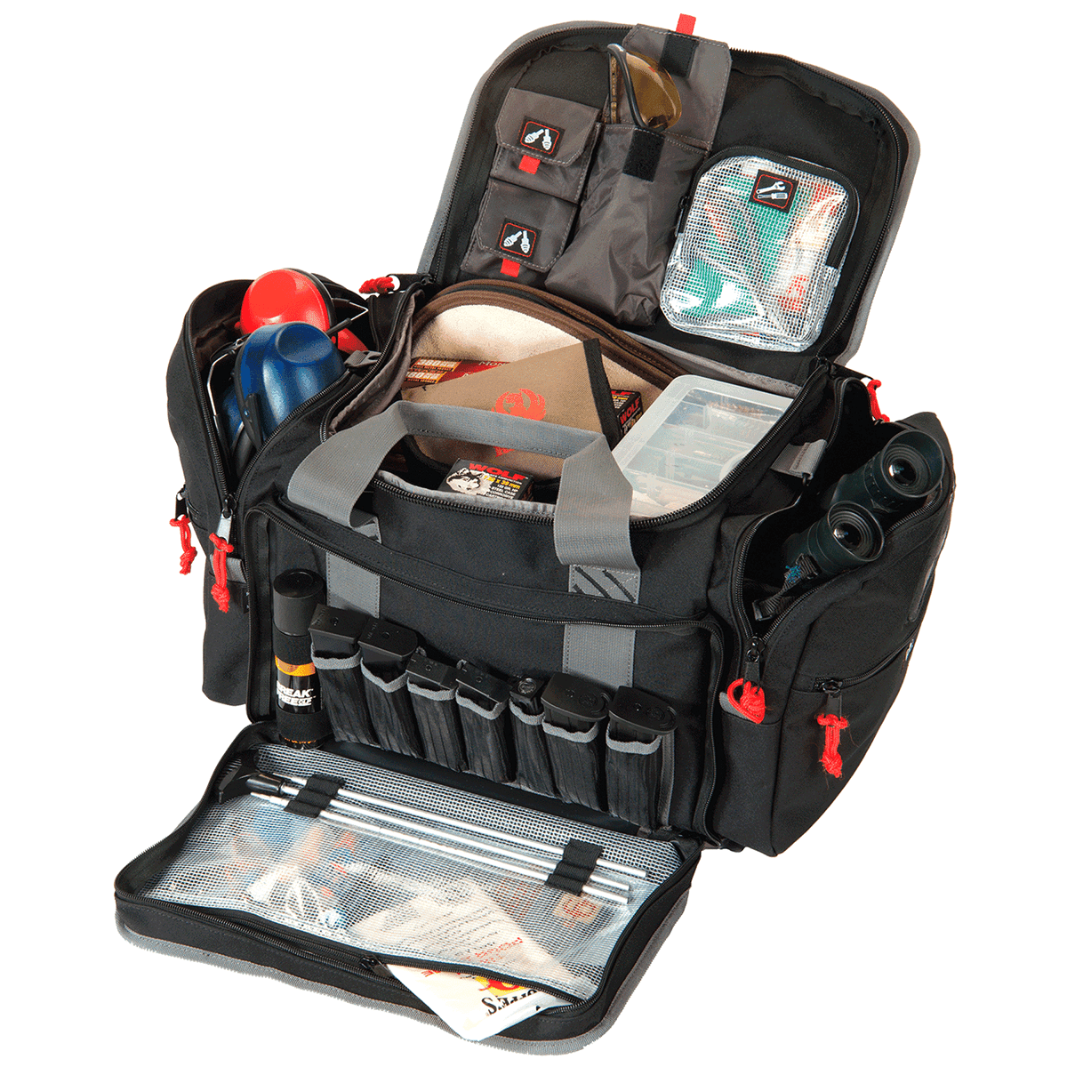 GPS Bags 2014LRB Large Black Nylon w/ Lift Ports, Storage Pockets, Visual ID Storage System & Holds 5 Handguns or More & Ammo Includes 4 Ammo Dump Cups GPS Bags 2014LRB Large Black Nylon w/ Lift Ports, Storage Pockets, Visual ID Storage System & Holds 5 Handguns or More & Ammo Includes 4 Ammo Dump Cups