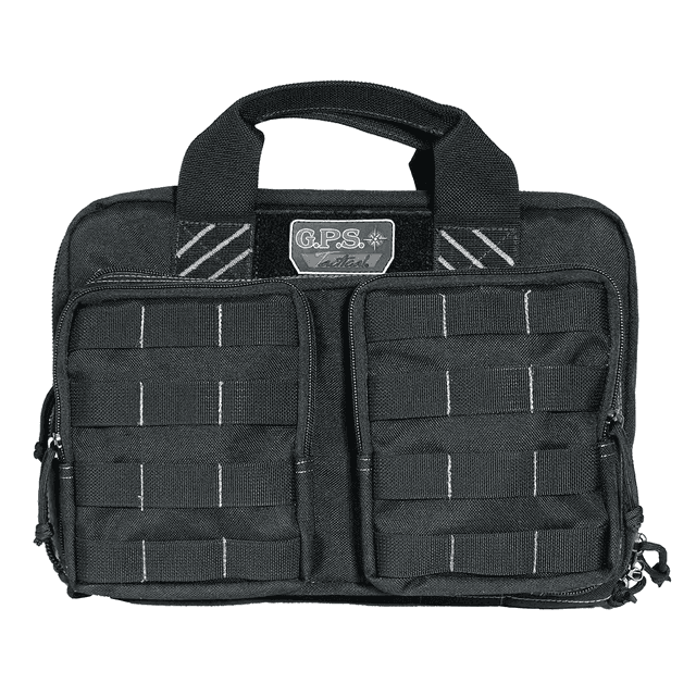 GPS Bags T1311PCB Tactical Quad +2 Black 1000D Polyester with YKK Lockable Zippers, 8 Mag Pockets, 2 Ammo Front Pockets, Visual ID Storage System & Holds Up To 6 Handguns GPS Bags T1311PCB Tactical Quad +2 Black 1000D Polyester with YKK Lockable Zippers, 8 Mag Pockets, 2 Ammo Front Pockets, Visual ID Storage System & Holds Up To 6 Handguns
