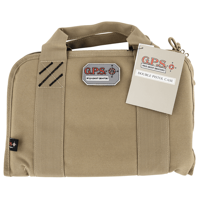 GPS Bags 1308PCT Double Pistol Case Tan Nylon w/ Visual ID Storage System GPS Bags 1308PCT Double Pistol Case Tan Nylon w/ Visual ID Storage System