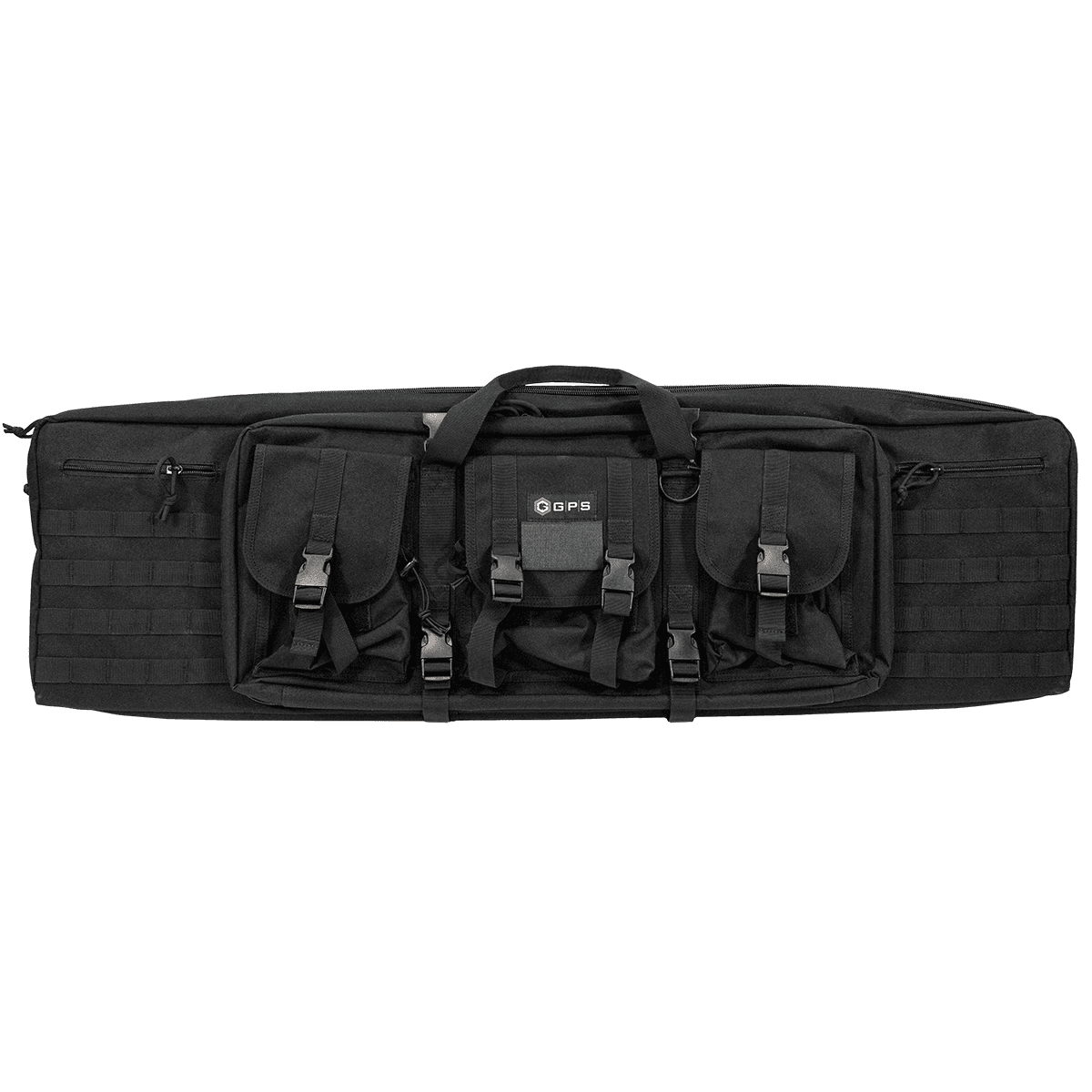 GPS Bags DRC42 Double Rifle Case Black 600D Polyester w/ 2 Padded Pistol Sleeves MOLLE Webbing & Lockable Zippers GPS Bags DRC42 Double Rifle Case Black 600D Polyester w/ 2 Padded Pistol Sleeves MOLLE Webbing & Lockable Zippers