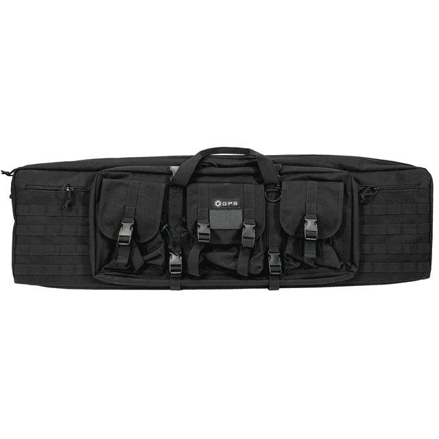 GPS Bags DRC42 Double Rifle Case Black 600D Polyester w/ 2 Padded Pistol Sleeves MOLLE Webbing & Lockable Zippers GPS Bags DRC42 Double Rifle Case Black 600D Polyester w/ 2 Padded Pistol Sleeves MOLLE Webbing & Lockable Zippers