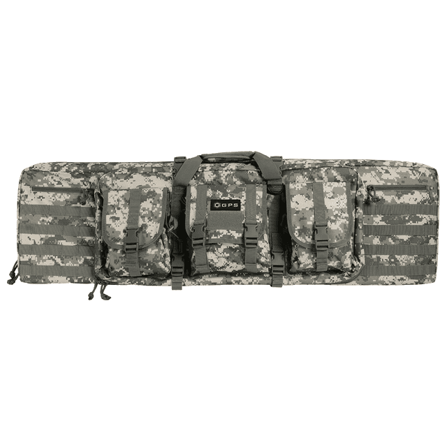 GPS Bags DRC42ACU Double Rifle Case A-TACS AU 600D Polyester w/ 2 Padded Pistol Sleeves MOLLE Webbing & Lockable Zippers GPS Bags DRC42ACU Double Rifle Case A-TACS AU 600D Polyester w/ 2 Padded Pistol Sleeves MOLLE Webbing & Lockable Zippers