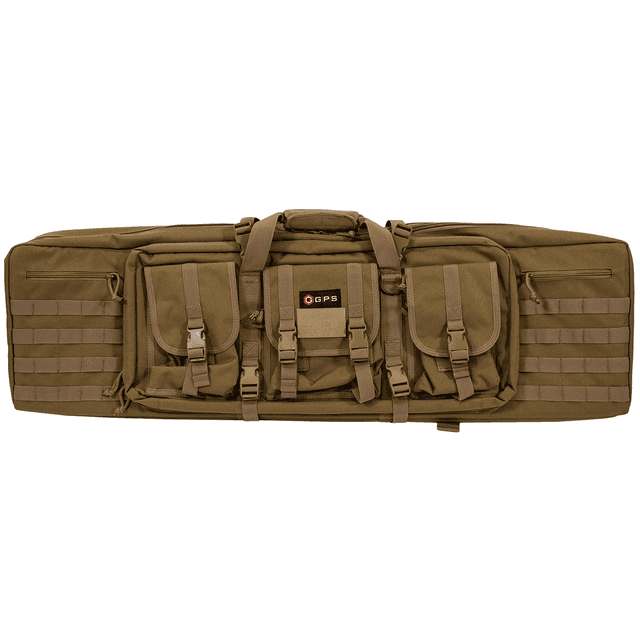 GPS Bags DRC42FDE Double Rifle Case Flat Dark Earth 600D Polyester w/ 2 Padded Pistol Sleeves MOLLE Webbing & Lockable Zippers GPS Bags DRC42FDE Double Rifle Case Flat Dark Earth 600D Polyester w/ 2 Padded Pistol Sleeves MOLLE Webbing & Lockable Zippers