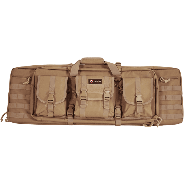 GPS Bags DRC36FDE Double Rifle Case 36" Flat Dark Earth 600D Polyester w/ 2 Padded Pistol Sleeves MOLLE Webbing & Lockable Zippers GPS Bags DRC36FDE Double Rifle Case 36" Flat Dark Earth 600D Polyester w/ 2 Padded Pistol Sleeves MOLLE Webbing & Lockable Zippers