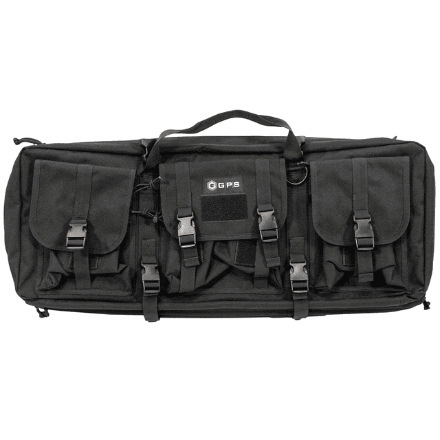 GPS Bags DRC28 Double Rifle Case Black 600D Polyester w/ 2 Padded Pistol Sleeves MOLLE Webbing & Lockable Zippers GPS Bags DRC28 Double Rifle Case Black 600D Polyester w/ 2 Padded Pistol Sleeves MOLLE Webbing & Lockable Zippers