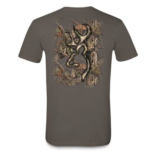 Browning Men's Background Camo Buckmark T-Shirt - Charcoal Browning Men's Background Camo Buckmark T-Shirt - Charcoal