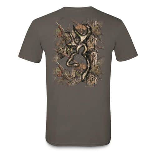 Browning Men's Background Camo Buckmark T-Shirt - Charcoal Browning Men's Background Camo Buckmark T-Shirt - Charcoal