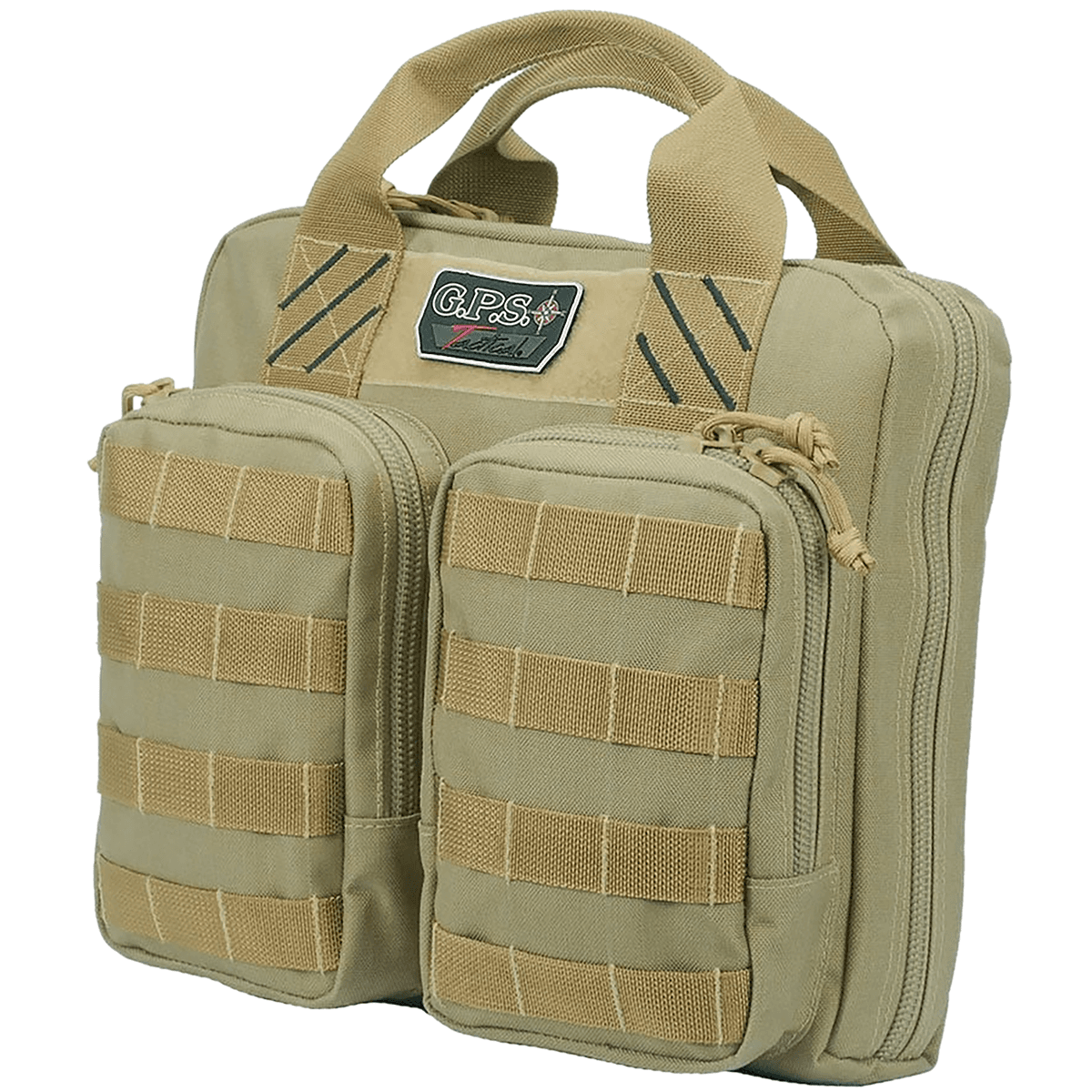 GPS Bags T1411PCT Tactical Double +2 Tan 1000D Nylon Teflon Coating Holds 4 Handguns GPS Bags T1411PCT Tactical Double +2 Tan 1000D Nylon Teflon Coating Holds 4 Handguns