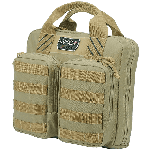 GPS Bags T1411PCT Tactical Double +2 Tan 1000D Nylon Teflon Coating Holds 4 Handguns GPS Bags T1411PCT Tactical Double +2 Tan 1000D Nylon Teflon Coating Holds 4 Handguns