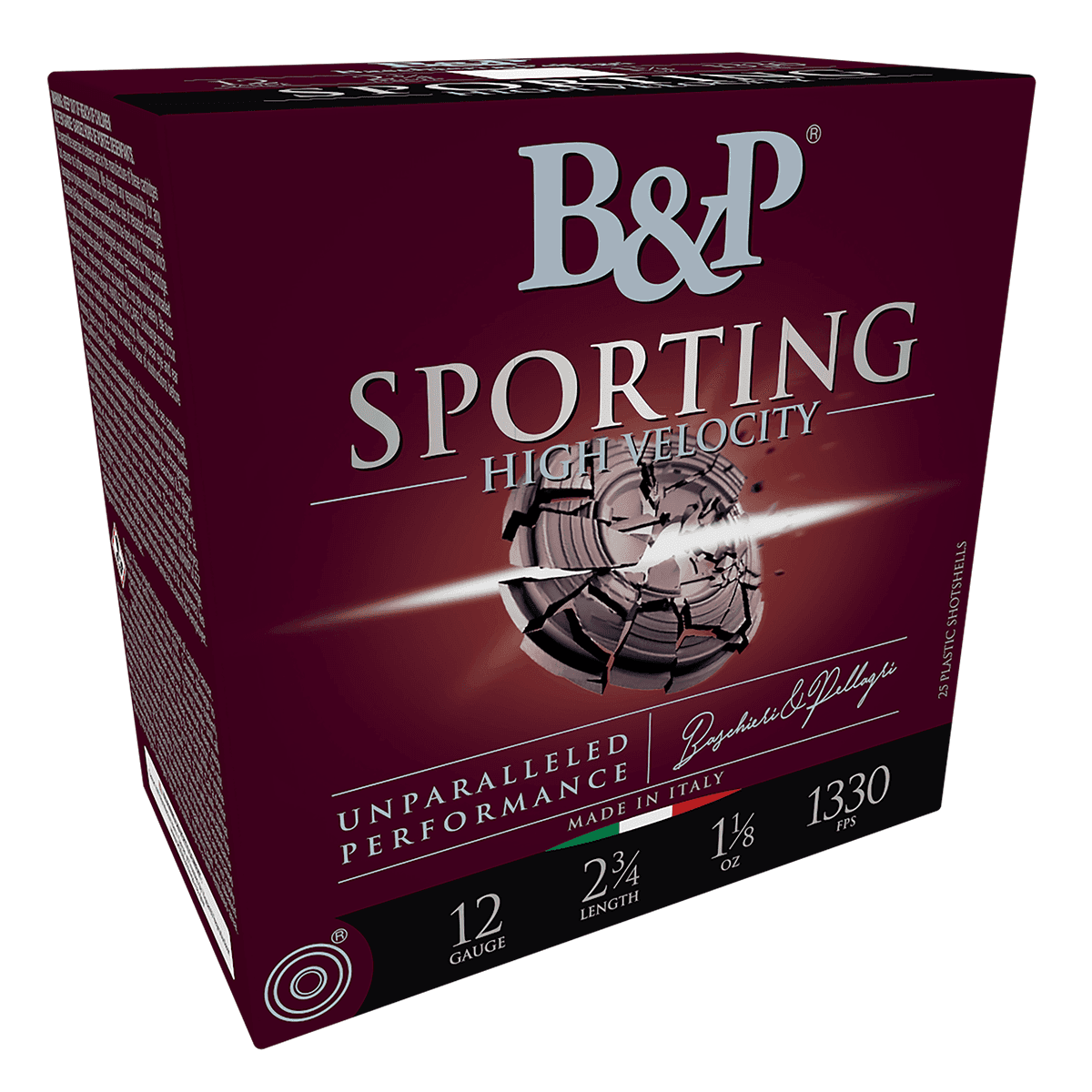B&P 12B8SH75 Sporting Clay 12 Gauge 2.75" 1 1/8oz 7.5Shot 25 Per Box B&P 12B8SH75 Sporting Clay 12 Gauge 2.75" 1 1/8oz 7.5Shot 25 Per Box