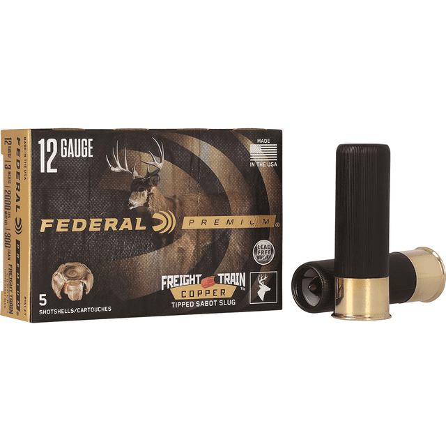 Federal P151FT Premium Freight Train 12Gauge 3" SlugShot 5 Per Box Federal P151FT Premium Freight Train 12Gauge 3" SlugShot 5 Per Box