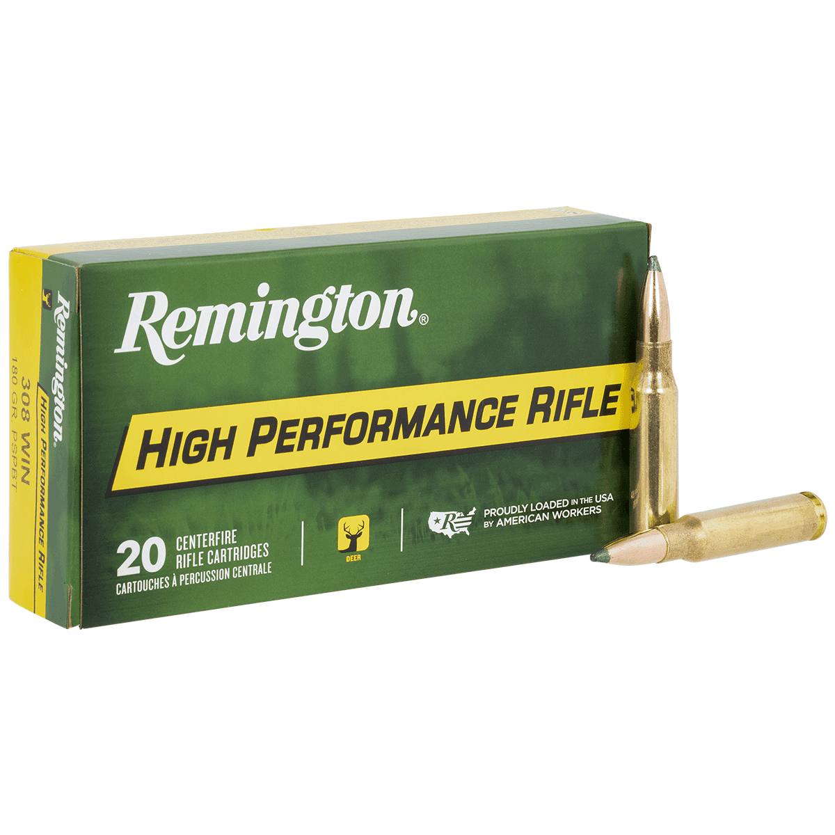 Remington Ammunition R21473 High Performance Rifle 308 Win 180gr Pointed Soft Point Boat Tail 20 Per Box Remington Ammunition R21473 High Performance Rifle 308 Win 180gr Pointed Soft Point Boat Tail 20 Per Box