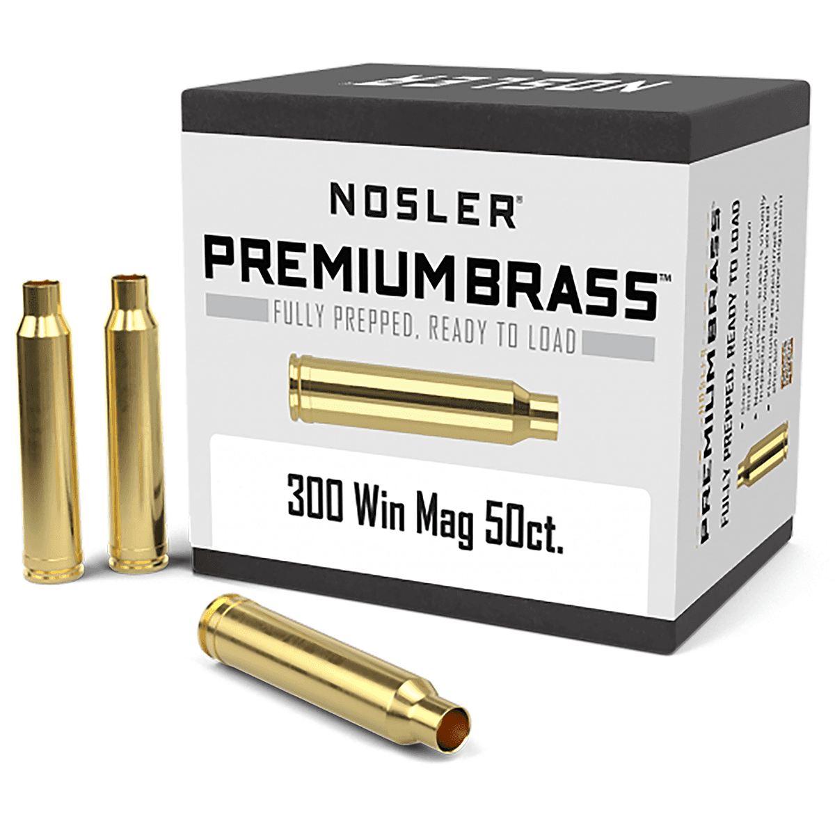 Nosler 10227 Premium Brass Unprimed Cases 300WinMag Rifle Brass 50/Box Nosler 10227 Premium Brass Unprimed Cases 300WinMag Rifle Brass 50/Box
