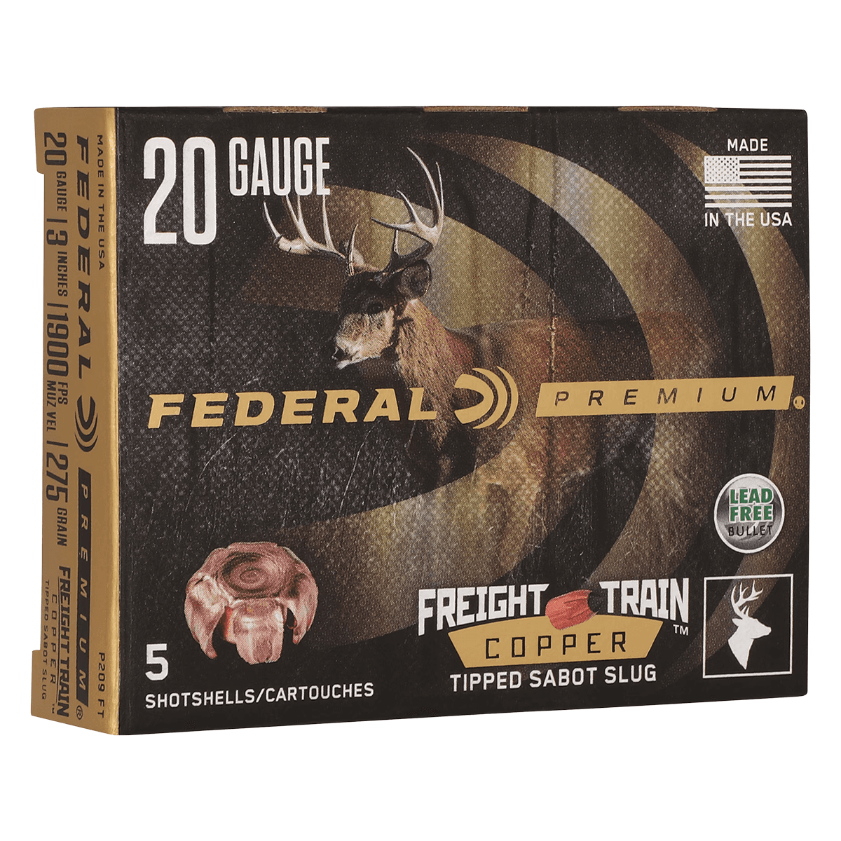 Federal P209FT Premium Freight Train 20 Gauge 3" SlugShot 5 Per Box Federal P209FT Premium Freight Train 20 Gauge 3" SlugShot 5 Per Box