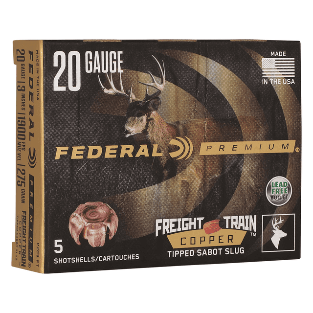 Federal P209FT Premium Freight Train 20 Gauge 3" SlugShot 5 Per Box Federal P209FT Premium Freight Train 20 Gauge 3" SlugShot 5 Per Box