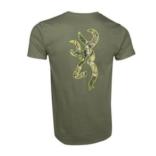 Browning Men's Realtree Xtra Buckmark T-Shirt - Military Green Browning Men's Realtree Xtra Buckmark T-Shirt - Military Green