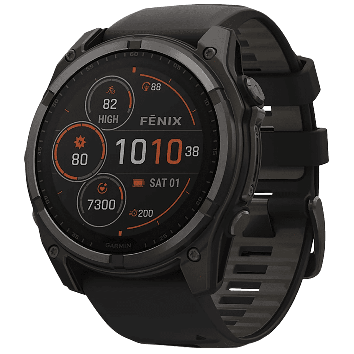 Garmin 0100290710 Fenix 8 Solar Gray Band Sunlight-Visible/Transflective MIP Display Compatible w/ iPhone/Android Garmin 0100290710 Fenix 8 Solar Gray Band Sunlight-Visible/Transflective MIP Display Compatible w/ iPhone/Android