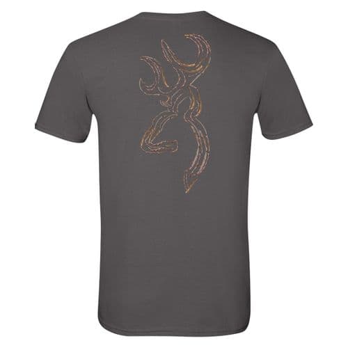 Browning Men's Twig Buckmark T-Shirt - Charcoal Browning Men's Twig Buckmark T-Shirt - Charcoal