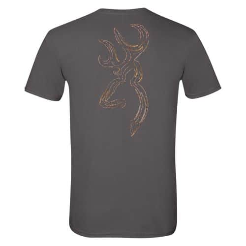 Browning Men's Twig Buckmark T-Shirt - Charcoal Browning Men's Twig Buckmark T-Shirt - Charcoal