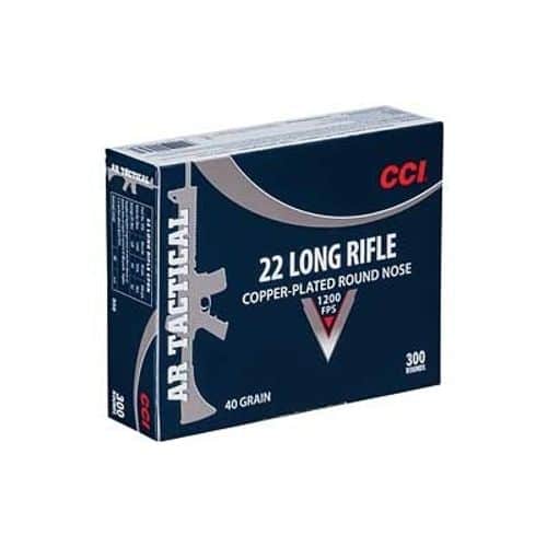 CCI .22 LR Tactical 40 Grain Plated Round Nose 300 Round Bulk CCI .22 LR Tactical 40 Grain Plated Round Nose 300 Round Bulk