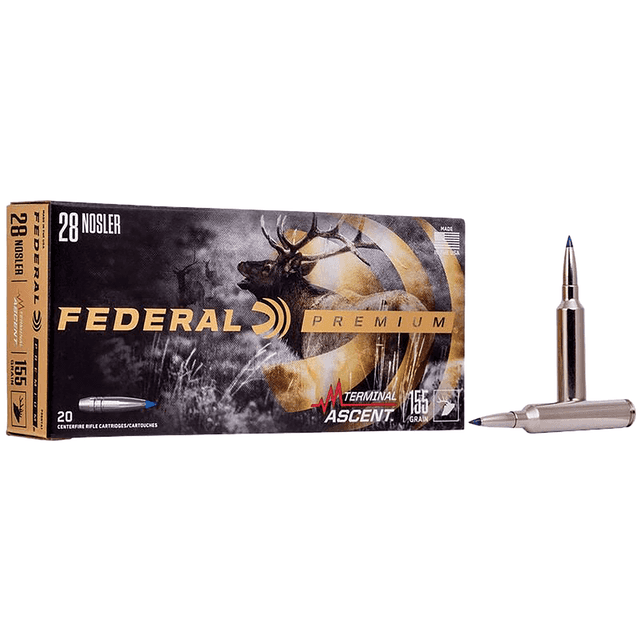Federal P28NTA1 Premium 28 Nosler 155gr Terminal Ascent 20 Per Box Federal P28NTA1 Premium 28 Nosler 155gr Terminal Ascent 20 Per Box