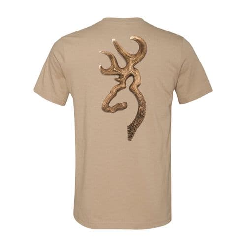 Browning Men's Antler Buckmark T-Shirt - Heather Tan Browning Men's Antler Buckmark T-Shirt - Heather Tan