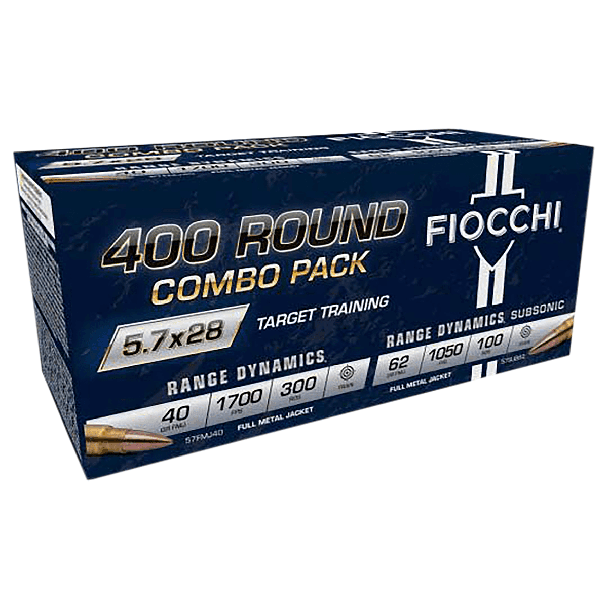 Fiocchi 57COMSUB Hyperformance 5.7x28mm Full Metal Jacket 400rds Combo Pack Fiocchi 57COMSUB Hyperformance 5.7x28mm Full Metal Jacket 400rds Combo Pack
