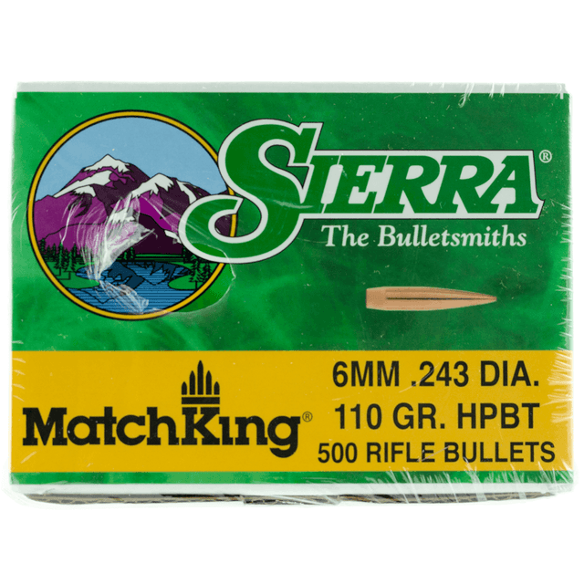 Sierra 1575C MatchKing 6mm 110gr Hollow Point Boat Tail 500/Box Sierra 1575C MatchKing 6mm 110gr Hollow Point Boat Tail 500/Box